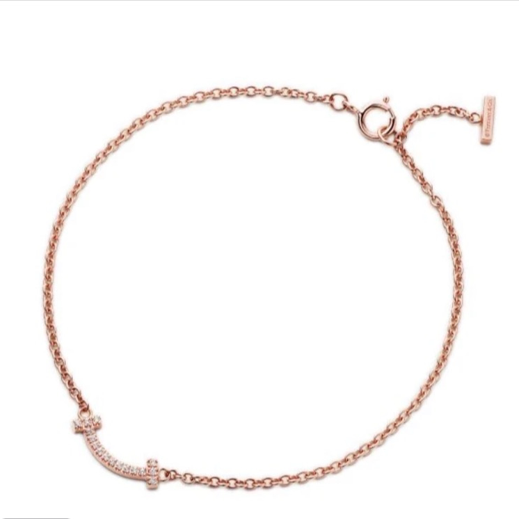 99 New Tiffany & Co./Tiffany Mini Rose Gold Full Diamond Smile Bracelet 99 New Tiffany & Co./Tiffany Mini Rose Gold Full Diamond Smile Bracelet