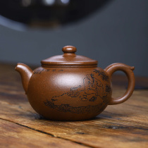 Senior engineer Chen Xiaomings fully handmade purple clay teapot Yixing raw ore high quality purple jade gold sand reunion capacity 250cc