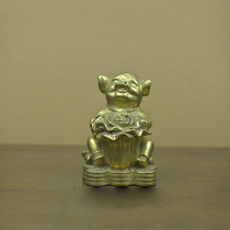 XH0994 gilt copper zodiac pig ornament