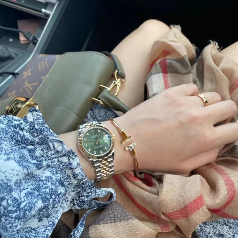 99% New Full Set 31mm Rolex Datejust Green Dial M278273-0030 Automatic Mechanical Women's Watch Genuine