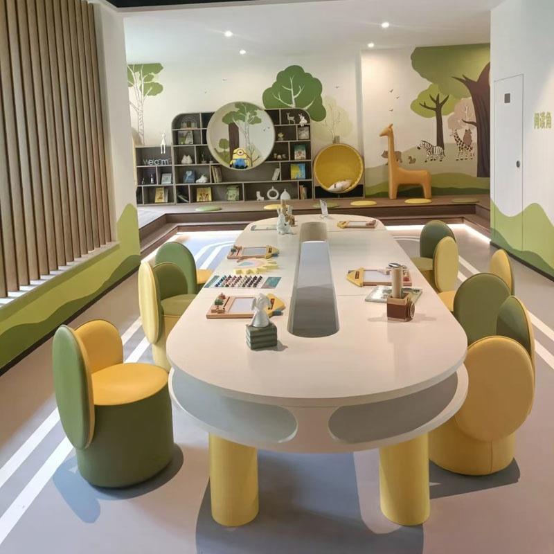 Training institution early education center children's table and chair combination hotel club baby entertainment area handmade table children's table and chair