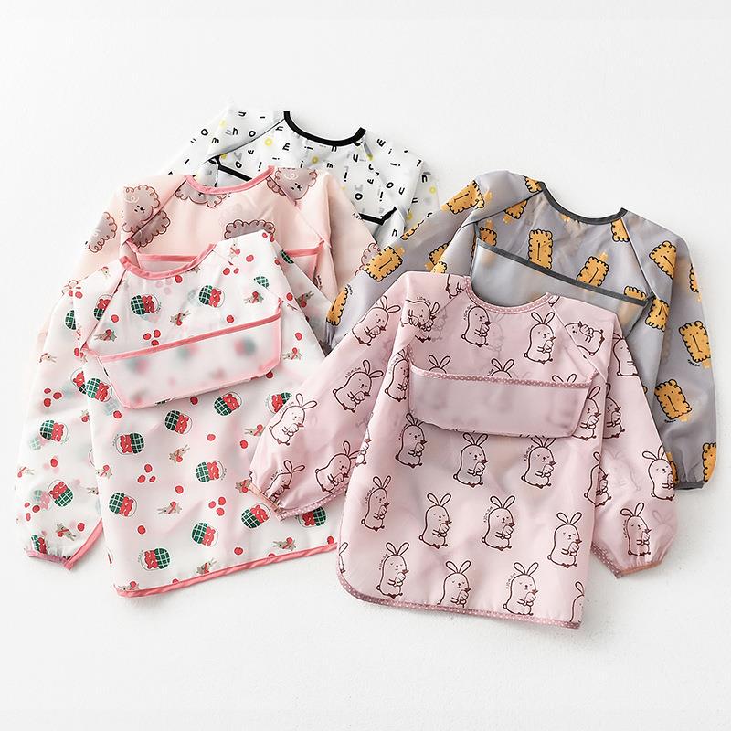 Umbrella-Style Children's Waterproof Bib Long-Sleeve Baby Waterproof Coverall Infant Polyester Taffeta Full-Body Waterproof Feeding Clothes