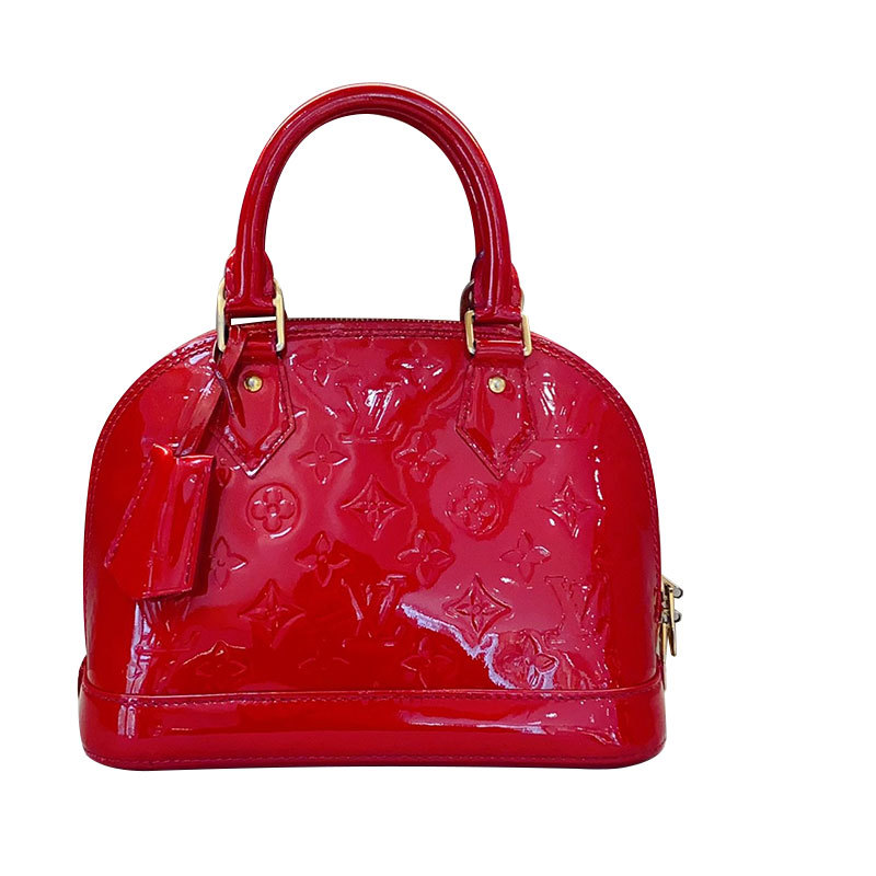 [95% New] Lv Louis Vuitton Alma Bb Classic Patent Leather Shell Bag Women's Handbag Authentic from the Boutique