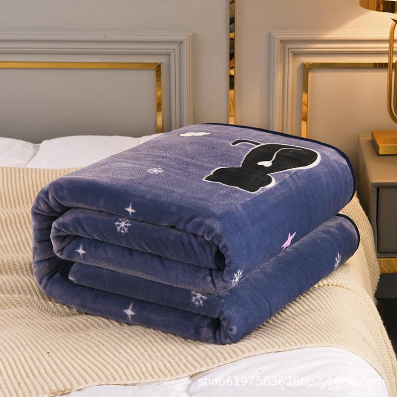 [Free Shipping] New Thickened Cloud Mink Flannel Blanket for Single/Double Use, Nap Blanket, Air Conditioning Cover Blanket, Gift