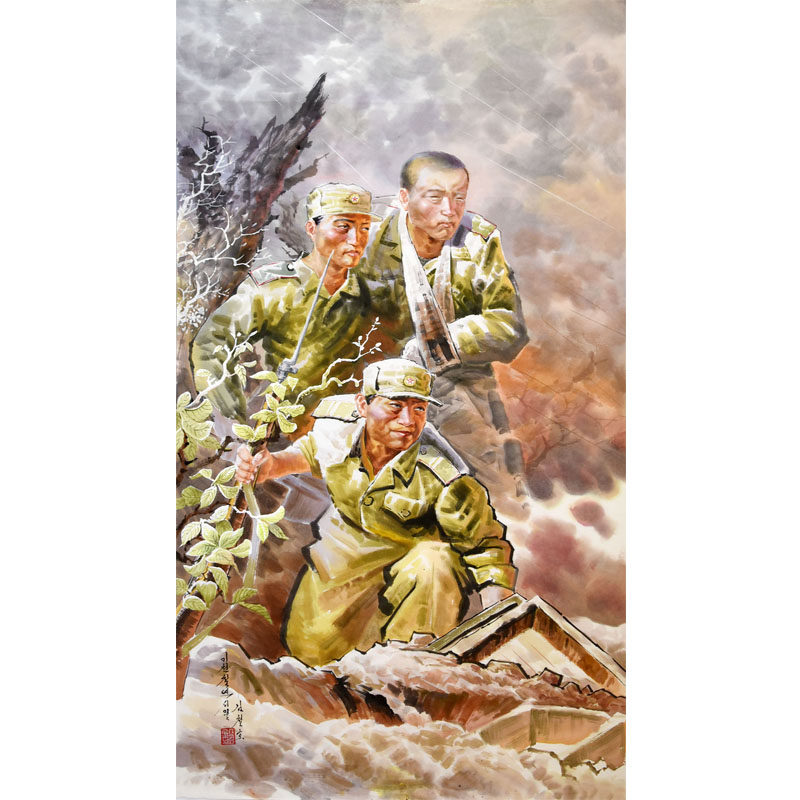 North Korean National Painting Auction 1.3 meters high Kim Chul-ho Meritorious artist 