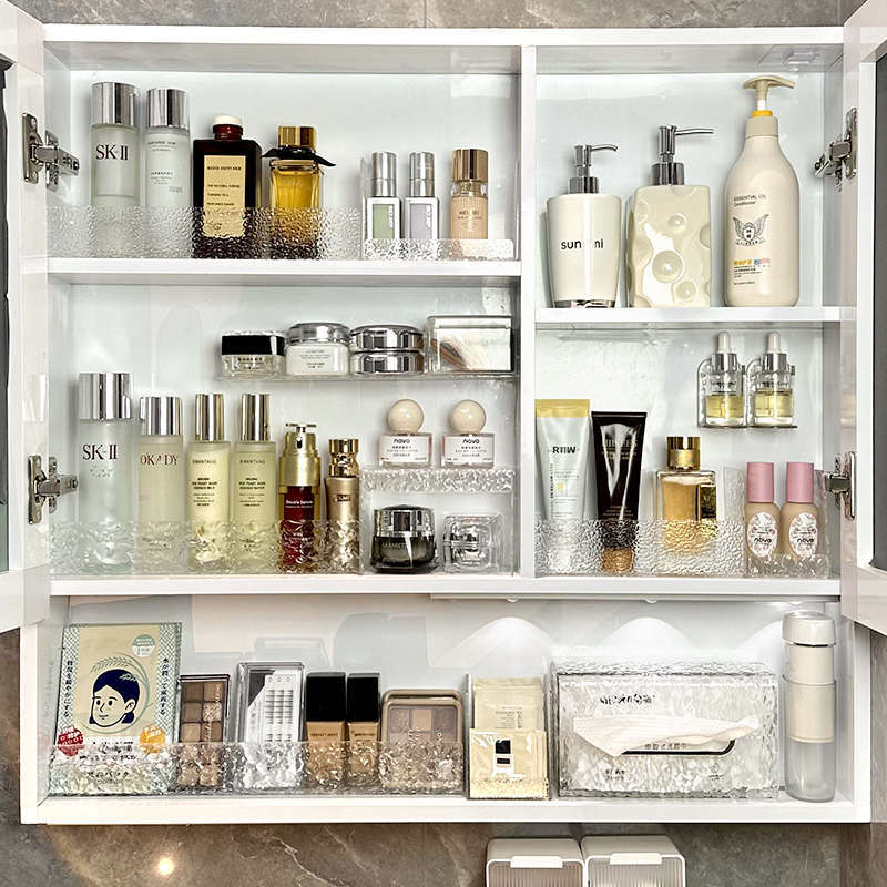 Bathroom Cabinet Fence Anti-Fall Barrier Mirror Cabinet Storage Organizer Transparent Acrylic Shelf Partition