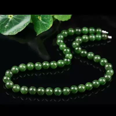 67 45g Hetian jade jasper necklace round