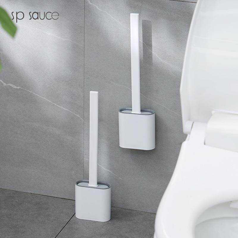 Japanese simple gap toilet brush without dead corners toilet silicone brush wall-mounted bathroom household cleaning brush