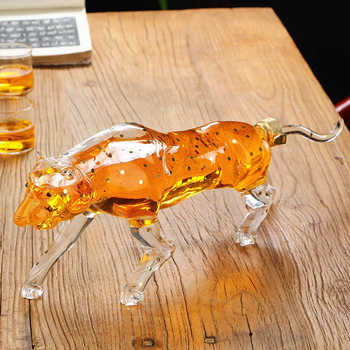 Creative leopard-shaped bubble wine bottle, high borosilicate thickened glass bottle, high-end leopard decanter, sub-bottling
