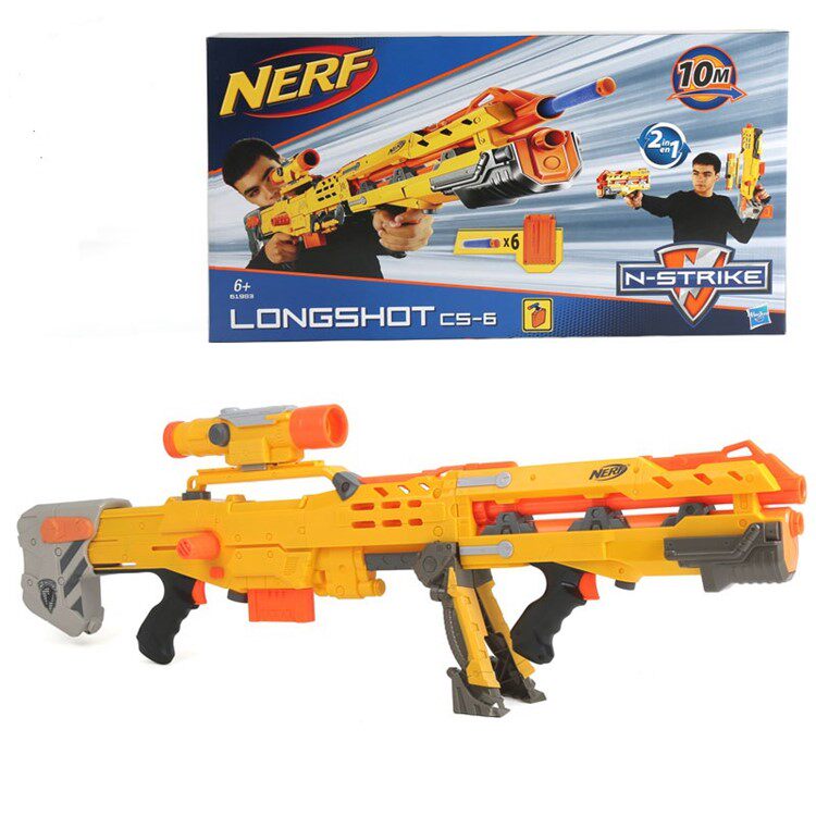 Boy gift Hasbro nerf heat elite yellow sniper long sniper cs6 launcher soft bullet gun outdoor toys