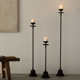 润家家居复古铁艺落地烛台组合侘寂简约铸铁脚蜡烛灯客厅灯座摆件