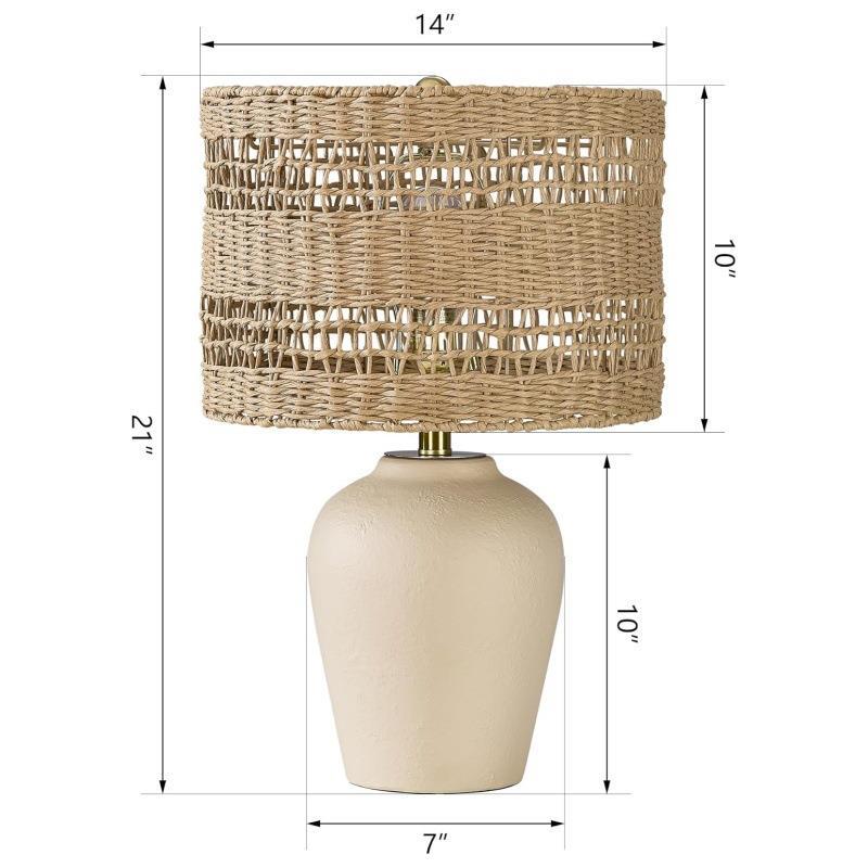 Bohemian Style Ceramic Rattan Table Lamp Bedroom Bedside Lamp Living Room Decorative Lamp Nordic Country Style Home Lamp Bohemian Style Ceramic Rattan Table Lamp Bedroom Bedside Lamp Living Room Decorative Lamp Nordic Country Style Home Lamp
