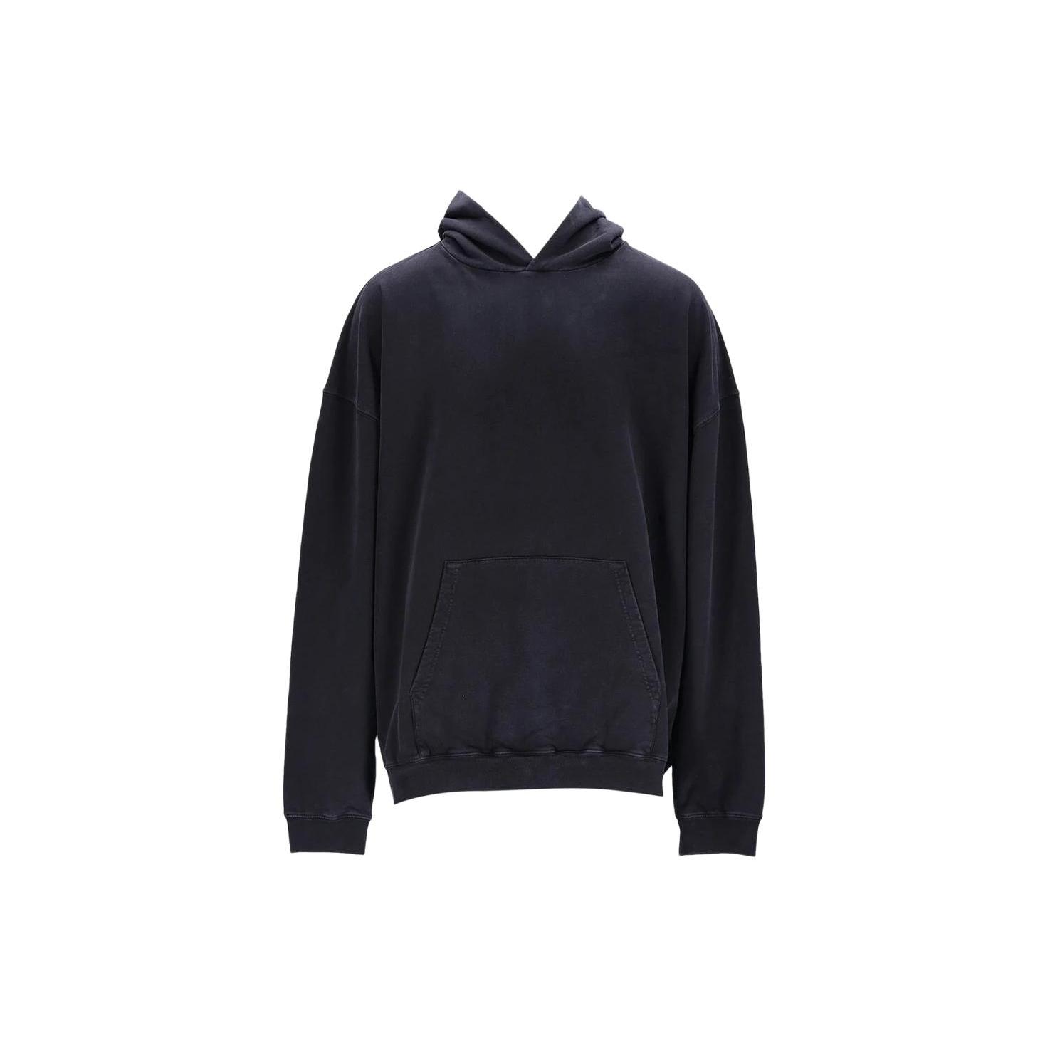 Balenciaga/巴黎世家字母合身连帽套头长袖卫衣常规版型男款黑色