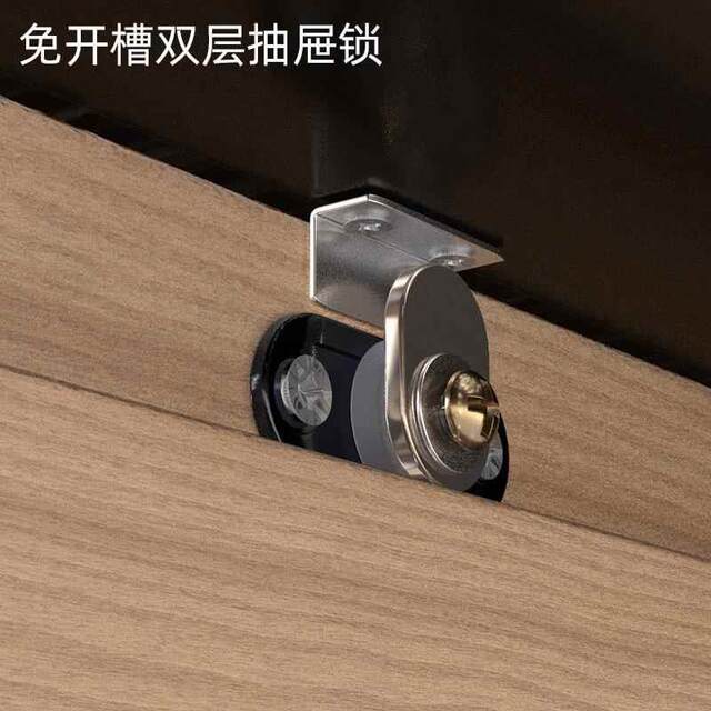 Extended Drawer Lock with Double-Layer Thickened Panel, Drawer Cam Lock Without Slotting, Short Tongue Drawer Lock, Furniture Long Tongue Cabinet Lock