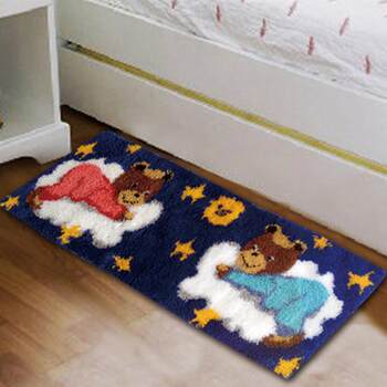 Sectional embroidery carpet woolen bedside blanket crochet embroidery bay window cushion sofa cushion handmade floor mat seat cushion machine washable