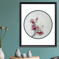 Ingenious embroidery masterpiece Magnolia Suzhou embroidery pure handmade crafts gifts home decoration hanging paintings