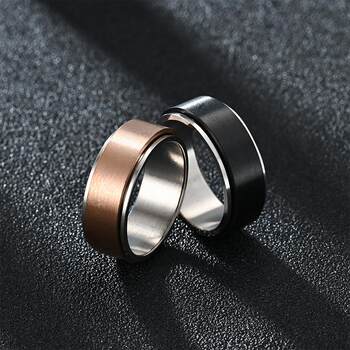 European and american diamond jewelry amazon cross-border new product 8mm blank titanium steel rotating ring for anti-anxiety and stress reduction