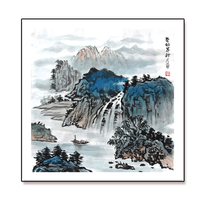 Welfare fund pure hand-painted unique Chinese painting Hong Shans Ode to a Thousand Miles of Boating first-class artist Calligraphy and Painting Association