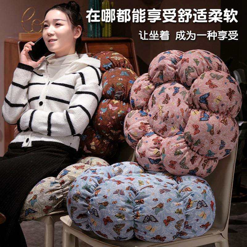 New retro butterfly pattern futon cushion sofa bedroom living room bay window cushion children's butt cushion chair cushion cross-border