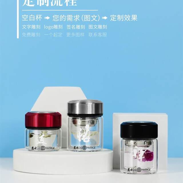 Mini Double-Layer Glass Cup for Women, Compact Heat-Resistant Tea Cup, Pocket-Sized Water Cup, 100ml Portable Cute Cup with Engraving