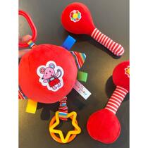 Sand Hammer Baby Toy Red Soft Cloth Soft Cloth Small Biteable Baby Early Education Grasp Training Tracking and Tracking Sound Soft Cloth