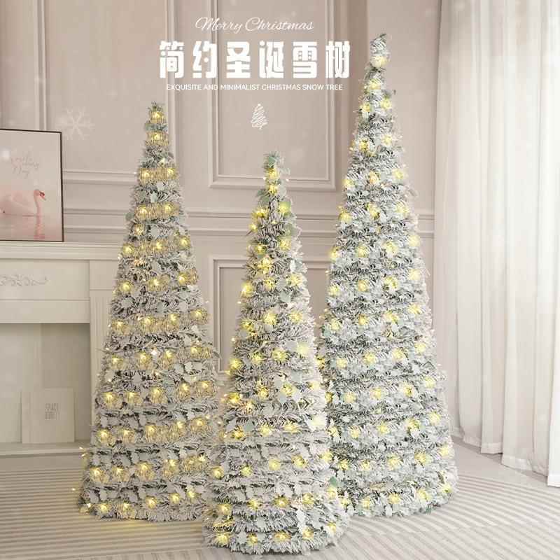 Christmas Decoration Artificial Christmas Tree Light-Up Christmas Tree Snow Tree Standing Model Hotel Shopping Mall Window Display Decoration