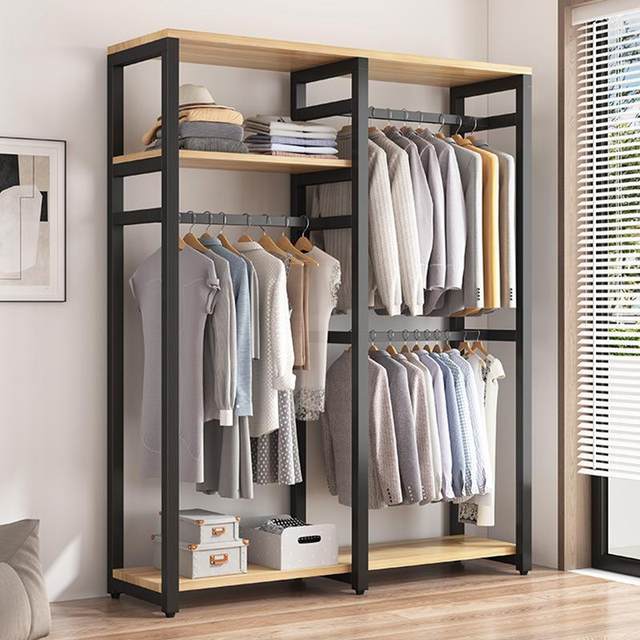 Wardrobe steel frame structure simple assembly cloth wardrobe household bedroom sturdy and durable small apartment storage cabinet wardrobe