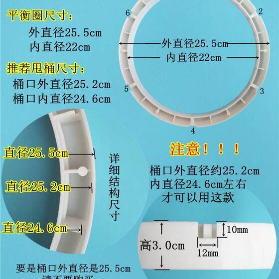 Semi-Automatic Washing Machine Spin-Dryer Drum Balance Ring Parts, Old-Fashioned Double-Tub Spin-Dryer Ring, Spin-Dryer Inner Tub Ring