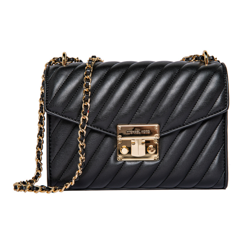 Unused Michael Kors / Michael Kors Rose Leather Black Women's Medium-Sized Underarm Bag
