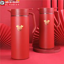 Wedding supplies hot water bottle household thermos flask woman dowry hot water bottle glass liner red portable pair