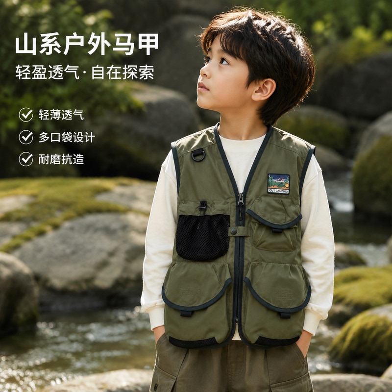 2026 New Children's Quick-Dry Outdoor Workwear Vest for Boys and Girls, Suitable for Hiking and Camping, Parent-Child Matching Vest Jacket, Versatile 2026 New Children's Quick-Dry Outdoor Workwear Vest for Boys and Girls, Suitable for Hiking and Camping, Parent-Child Matching Vest Jacket, Versatile
