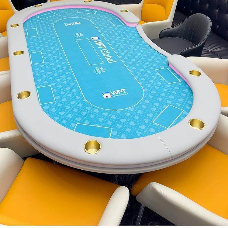 High-End Card Table Texas Hold'Em Table Set Club Table Texas Hold'Em Set Professional Factory Direct Sales Table Cover Matching