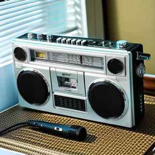 Rechargeable outdoor karaoke singing bluetooth speaker retro tape recorder tape player radio plug-in audio