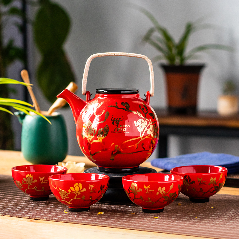 World Expo Commemorative Porcelain Commemorative Porcelain for the 2010 Shanghai World Expo Lantern Tea Set Teapot