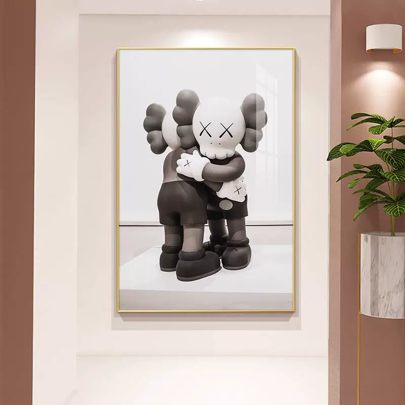 [kaws玄关挂画 画网红轻奢装饰画 画直播间卧室暴力熊客厅沙发背景]