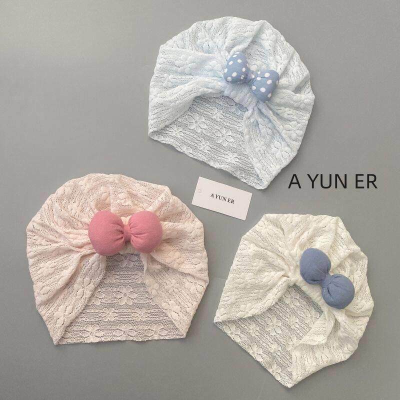 ベビーハット、夏用薄手、かわいいプリンセススタイルの新生児用帽子、骨なし、泉門保護、スタイリッシュなインディアンハット。