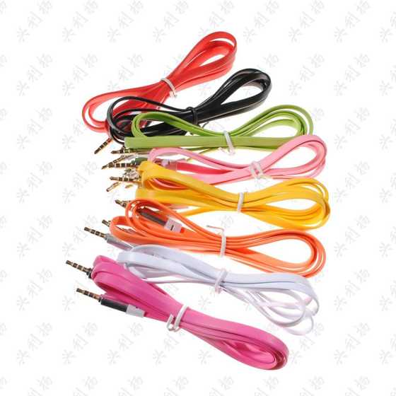 3.5mm 궤도 3.5 휴대 전화 오디오 케이블 수컷에서 수컷 보조 국수 평면 4 줄 4 섹션 3.5mm 오디오 케이블 1 미터