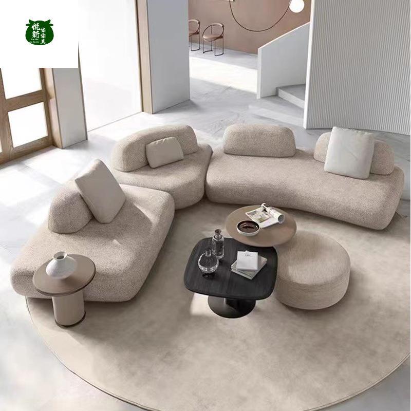 Fabric Modular Sofa, Pebble Sofa, Italian Minimalist Designer Creative Sofa for Large Flat Apartments, Villas, Living Rooms, Hotels