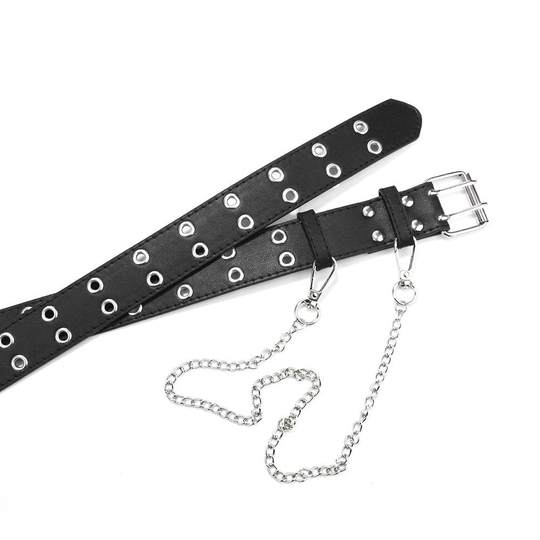 5-16 Year Old Children's Belt Punk Belt Student Girl Jeans Belt Performance Boy Dress Pants Belt Black