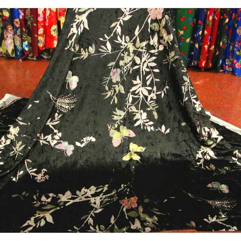 New Home Textile Gold Velvet Fabric with Digital Printing for Cheongsam Dresses, Clothing Fabric with a Lustrous Gold Velvet Finish