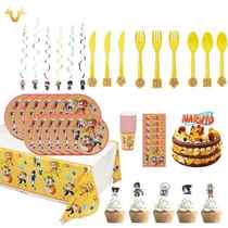 Naruto Kids Birthday Paper Plate Paper Cup Tablecloth Banner Party Decoration Set Disposable Tableware Knife Fork Spoon