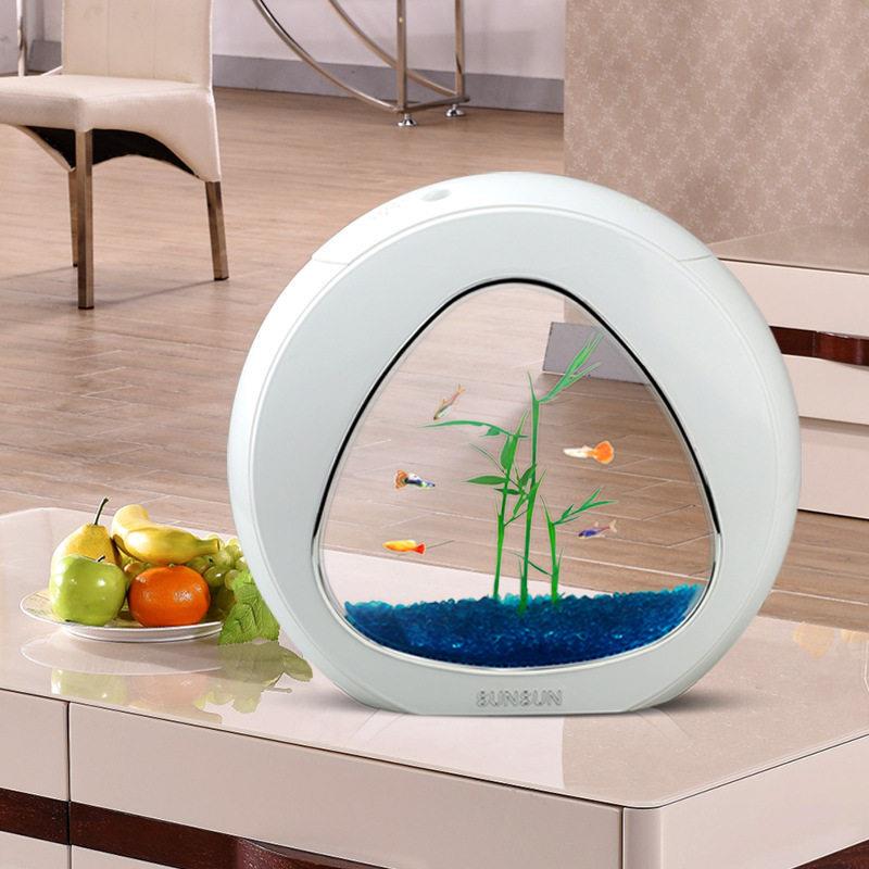 Mini Desktop Fish Tank Aquarium Creative Design 01011456 Gold E Fish Tank L Box D Lighting Self-Filtering System Ya-Y Mini Desktop Fish Tank Aquarium Creative Design 01011456 Gold E Fish Tank L Box D Lighting Self-Filtering System Ya-Y