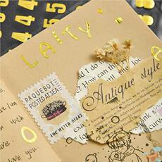 Креативные наклейки 记号杯子识别贴数字字母贴纸金银烫金烫银数字贴纸防水平面字母贴 Agile Square