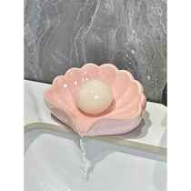 Ceramic soap dish soap dish creative drain rack high-end simple home bathroom bathroom soap automatically drains