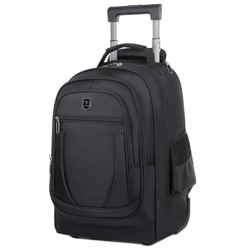 Trolley School Bag, Backpack with Wheels, Large Capacity for Middle School Students, Junior High School and High School Boys, Lightweight Travel Bag for Men