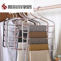 Household scarf storage rack multi-functional trouser rack wardrobe hanging pants multi-layer silk scarf tie hanger non-slip magic rack