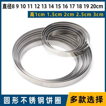 Stainless steel round electric baking pan pancake ring commercial baking mold mousse ring moon cake corn