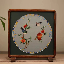 Suzhou embroidery pure handmade double-sided embroidery simple table setting Flowers and Birds new Chinese style ornaments handicrafts collection gifts