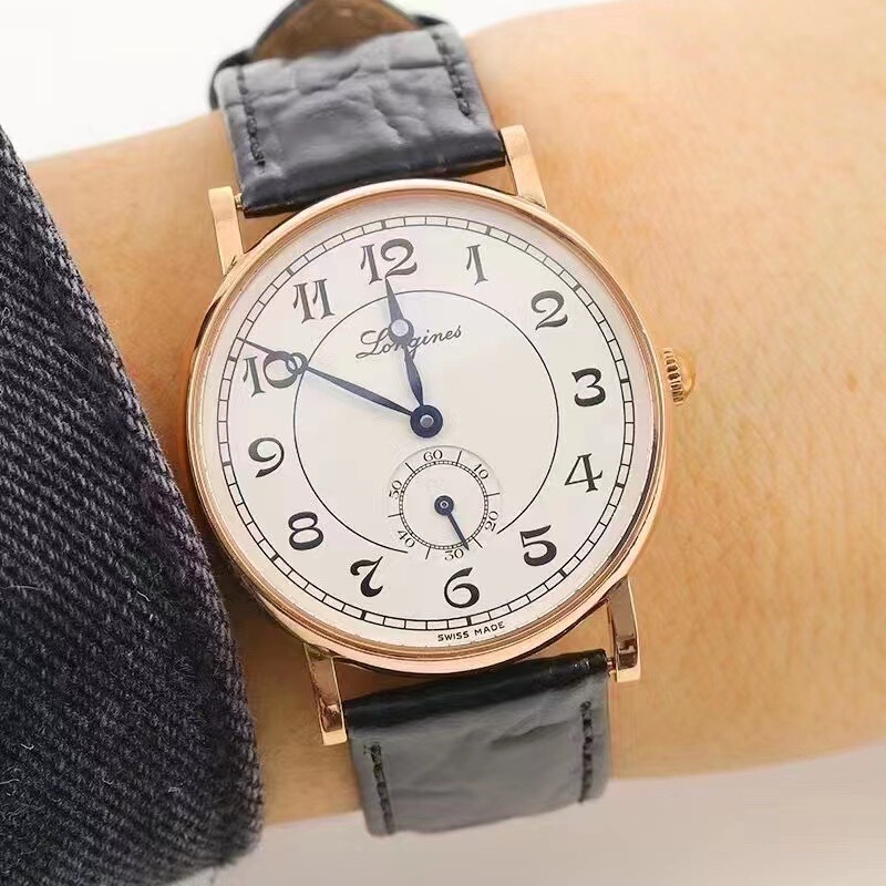 Box and Papers, 98% New, 34mm Longines Classic Replica Series L4.767.8.73.2 Automatic Mechanical Women's Watch, Genuine