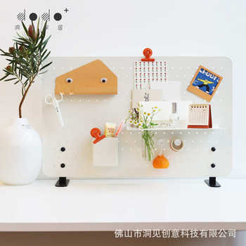 New product wholesale vertical hole board home countertop storage rack metal iron plate desktop storage rack